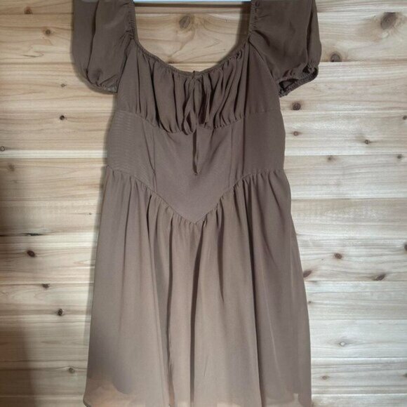 SHEIN Brown Off-Shoulder Dress - Picture 2 of 5